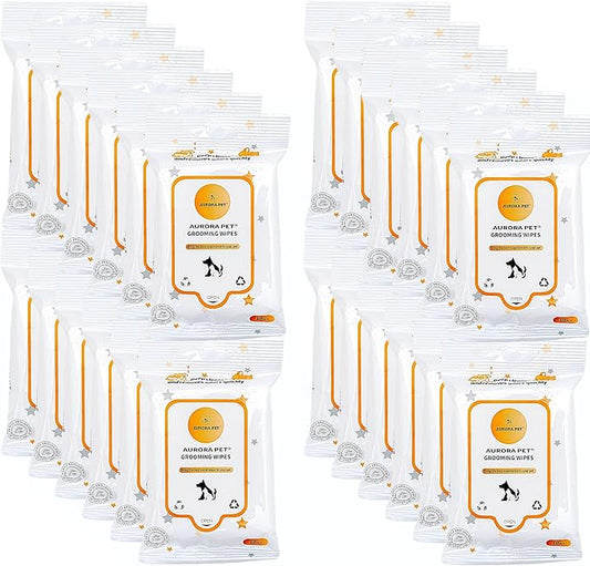 Wipes, 100% Natural Plant-Based Hypoallergenic Pet Grooming Wipes