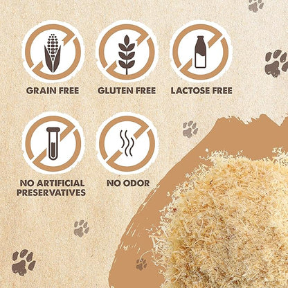 Mighty Paw Yak Cheese Food Topper - Grated Cheese Dog Food Enhancer for Picky Eaters - A Suitable Chicken Free Dog Food Topper and Food Enhancer for Wet Dog Food and Dry Dog Food - Appetite Stimulant