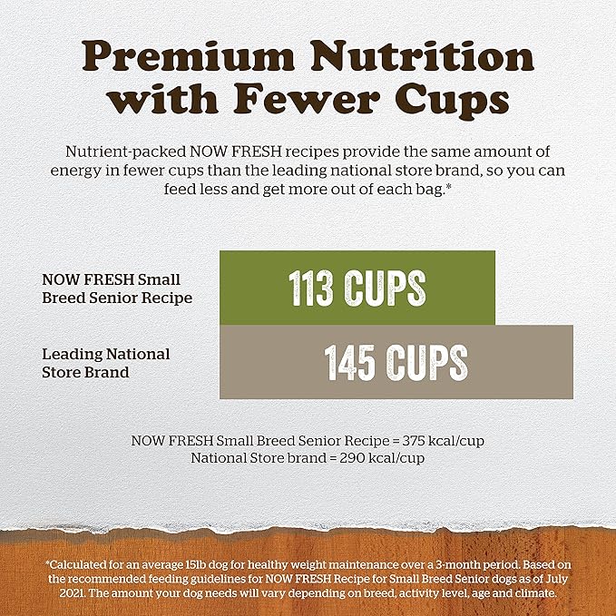 Now Fresh Grain Free Small Breed Dog Food, 3.5 lb - Dry Dog Food Senior Recipe - Healthy Diet with Probiotics & Real Meat & Fish for Protein