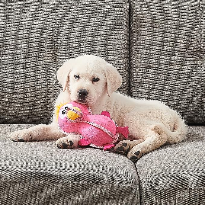 Outward Hound Xtreme Seamz Flamingo Squeaky Durable Dog Toy