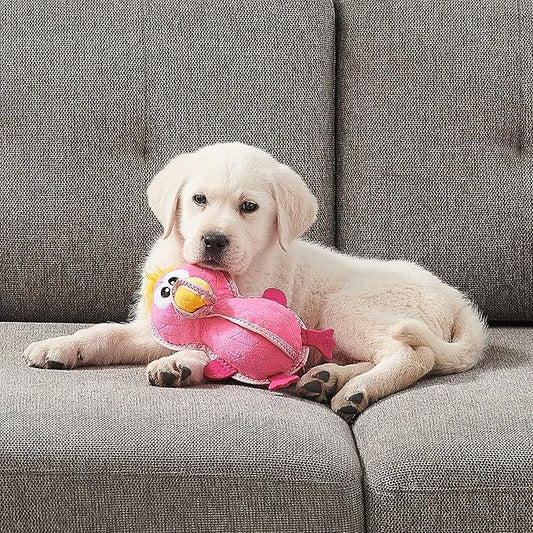 Outward Hound Xtreme Seamz Flamingo Squeaky Durable Dog Toy