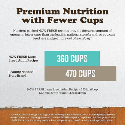 Now Fresh Grain Free Dog Food, 12 lb - Large Breed Adult Dog Food Recipe - Healthy Diet with Probiotics & Real Meat and Fish for Protein