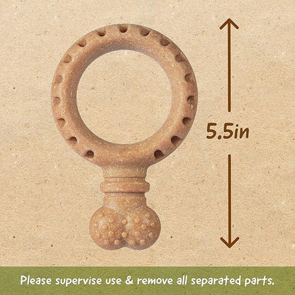 Arm & Hammer for Pets Barkies Ring Compressed Wood Collection, 5.5 Inch Peanut Butter Flavored Wood Blend Chew Toy for Dogs | Faux Stick, Splinter-Free, Safer & Durable Alternative to Chewing Sticks