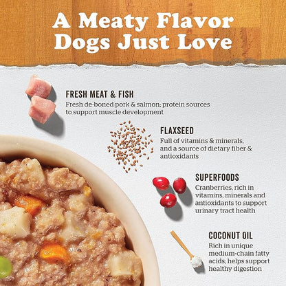 Now Fresh Wet Dog Food, 12.5 oz (12 Ct) - Grain Free Wet Dog Food - Pork Stew with Bone Broth - Healthy Diet for Small, Medium and Large Breed Dogs