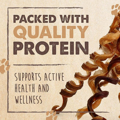 Mighty Paw Naturals Curly Bully Sticks for Dogs - Grass Fed Beef Dog Chews. Dog Bully Sticks for Large Dogs, Medium, Small Breeds. Lower Odor Bully Sticks for Small Dogs. Single Ingredient 12”, 5 Pack