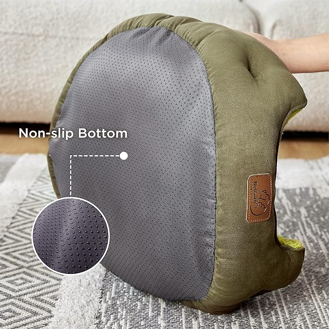 Bedsure Dog Beds for Small Dogs - Round Cat Beds for Indoor Cats, Washable Pet Bed for Puppy and Kitten with Slip-Resistant Bottom, 20 Inches, Lentil Sprout