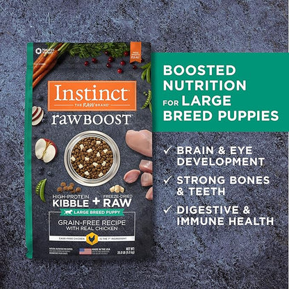 Instinct Raw Boost Large Breed Puppy Grain Free Recipe with Real Chicken Natural Dry Dog Food, 20 lb. Bag