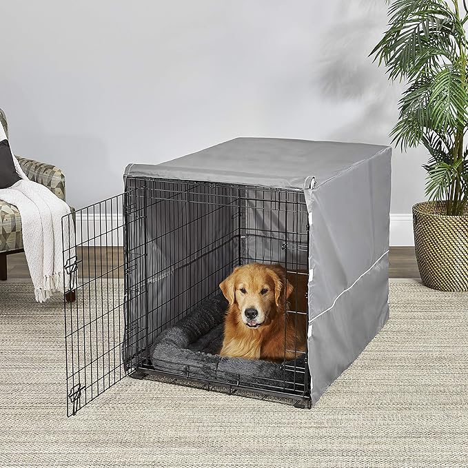 MidWest Homes for Pets Double Door Dog Crate Kit Includes One Two-Door Crate, Matching Gray Bed & Gray Crate Cover, 42-Inch Kit Ideal for Large Dog Breeds