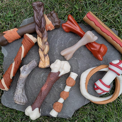 Nylabone Power Chew Antler Alternative Nylon Chew Toy for Dogs, Dog Toys for Aggressive Chewers, Venison Flavor, Medium/Wolf (1 Count)