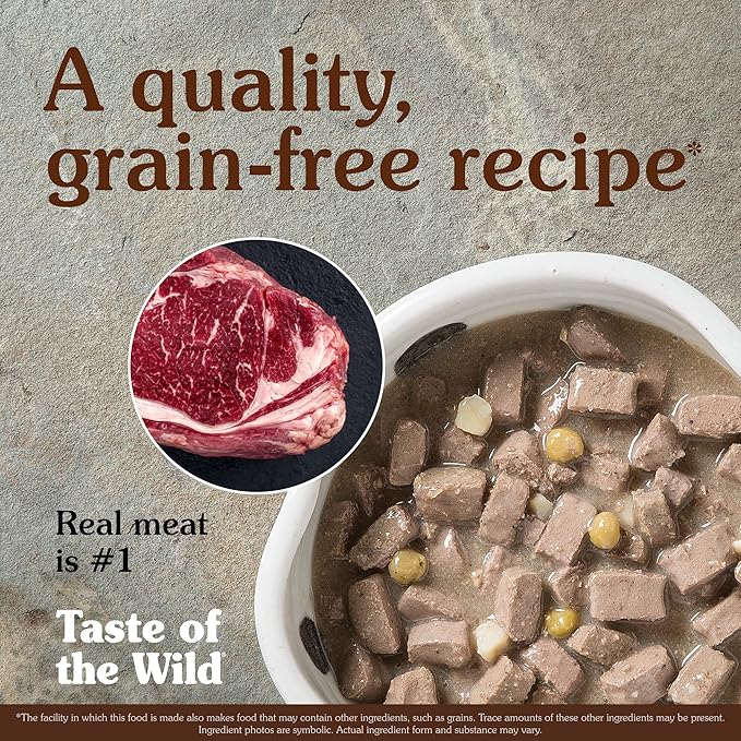 Taste Of The Wild Grain Free Real Meat Recipe Premium Wet Canned Stew Dog Food (12) 13.2 oz. Cans