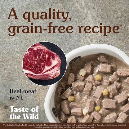 Taste Of The Wild Grain Free Real Meat Recipe Premium Wet Canned Stew Dog Food (12) 13.2 oz. Cans