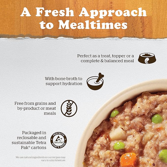 Now Fresh Wet Dog Food, 12.5 oz (12 Ct) - Grain Free Wet Dog Food - Pork Stew with Bone Broth - Healthy Diet for Small, Medium and Large Breed Dogs