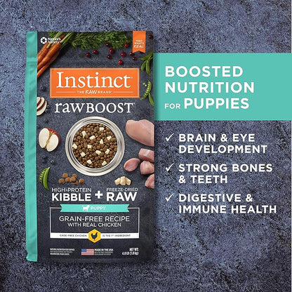 Instinct Raw Boost Puppy Grain Free Recipe with Real Chicken Natural Dry Dog Food, 4 lb. Bag