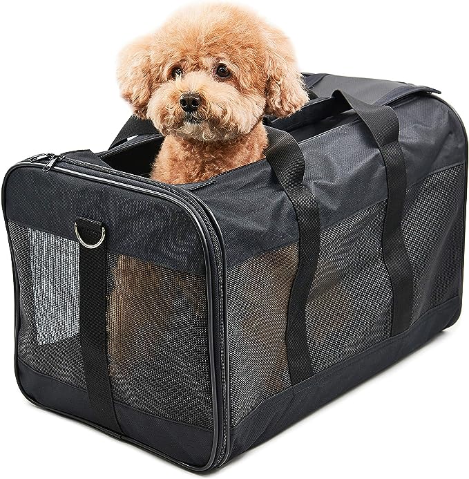 HITCH ScratchMe Pet Travel Carrier Soft Sided Portable Bag for Cats, Small Dogs, Kittens or Puppies, Collapsible, Durable, Airline Approved, Carry Your Pet with You Safely and Comfortably (L)