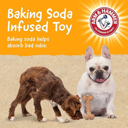 Arm & Hammer for Pets Barkies Classic Bone Compressed Wood Collection, 5 Inch Peanut Butter Flavored Wood Blend Chew Toy| Faux Stick, Splinter-Free, Safer & Durable Alternative to Chewing Sticks