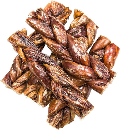 Beef Jerky Dog Treats -Gullet Esophagus Braided Sticks Dog Chews - All Natural Beef Chews for Dogs from Grass Fed Cattle - Rich in Glucosamine & Chondroitin - Great Rawhide Alternative (12 Pack)