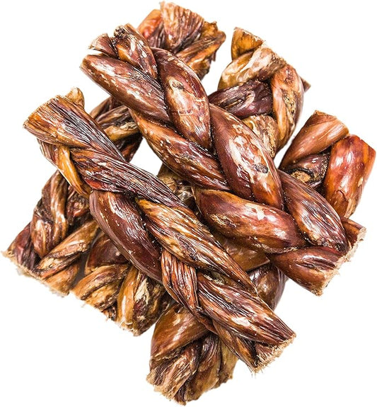 hotspot pets Thick Esophagus Braided Sticks Dog Chews - All Natural Beef Chews from Grass Fed Cattle - Rich in Glucosamine & Chondroitin - Great Rawhide Alternative (5 Pack)