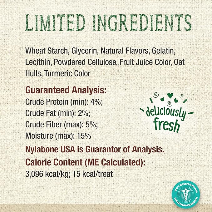 Nylabone Nutri Dent Dog Dental Treats - Natural Dog Teeth Cleaning & Breath Freshener - Dental Treats for Dogs - Fresh Breath Flavor, Mini (160 Count)