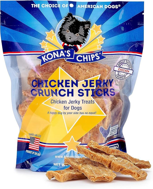 KONA'S CHIPS Chicken Jerky CRUNCH Sticks; Dog Treats