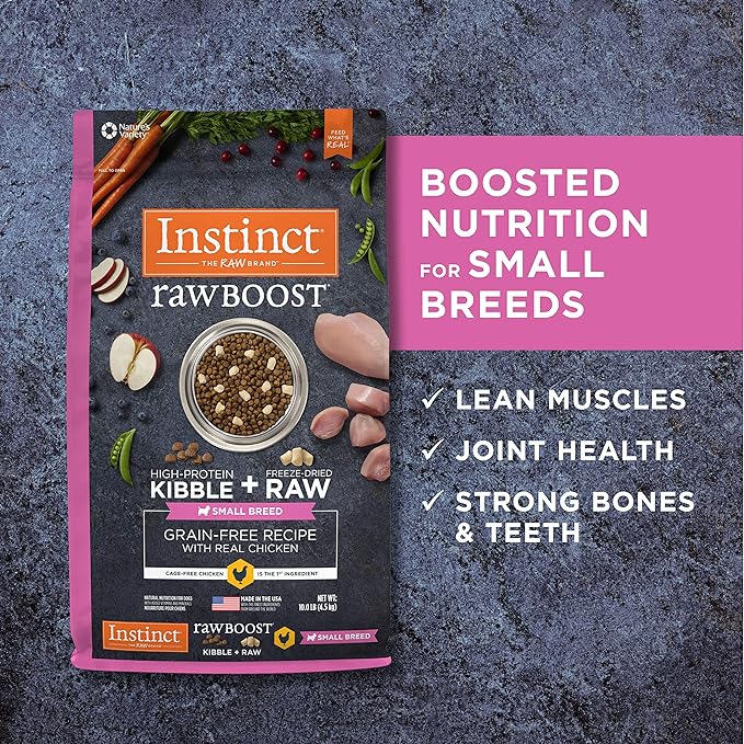 Instinct Raw Boost Small Breed Grain Free Recipe with Real Chicken Natural Dry Dog Food, Bag, 10 Pound (Pack of 1)