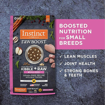 Instinct Raw Boost Small Breed Grain Free Recipe with Real Chicken Natural Dry Dog Food, Bag, 10 Pound (Pack of 1)