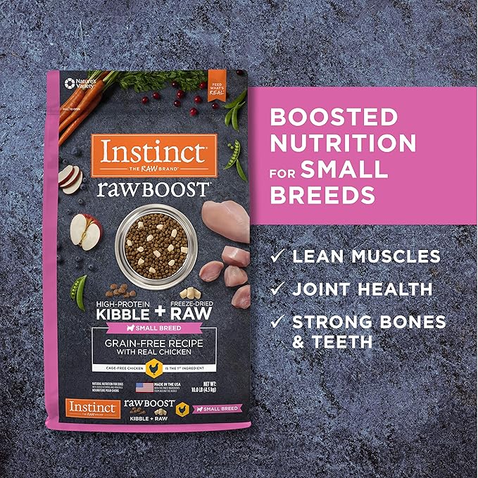 Instinct Raw Boost Small Breed Grain Free Recipe with Real Chicken Natural Dry Dog Food, Bag, 10 Pound (Pack of 1)