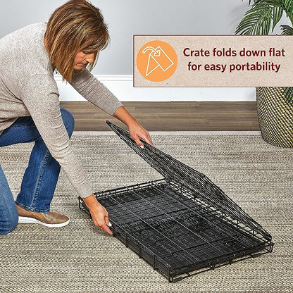 MidWest Homes for Pets XL Dog Crate | MidWest Life Stages Double Door Folding Metal Dog Crate | Divider Panel, Floor Protecting Feet, Leak-Proof Dog Pan | 48L x 30W x 33H Inches, XL Dog Breed