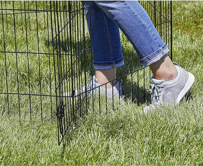 MidWest Homes for Pets Foldable MetalDog Exercise Pen / Pet Playpen, Black w/ door, 24'W x 42'H