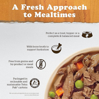Now Fresh Wet Dog Food, 12.5 oz (12 Ct) - Grain Free Wet Dog Food - Shredded Lamb Recipe with Bone Broth Gravy - for Small, Medium and Large Breed Dogs
