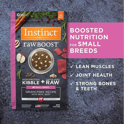 Instinct Raw Boost Small Breed Grain Free Recipe with Real Beef Natural Dry Dog Food, 4 lb. Bag
