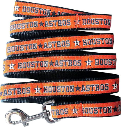 MLB PET Leash, Small, Houston Astros Dog Leash, Baseball Team Leash for Dogs & Cats. A Shiny & Colorful Dog & Cat Leash with Emboridered Team Name/Logo Licensed by the MLB