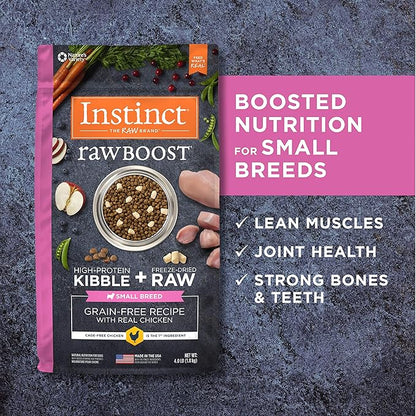 Instinct Raw Boost Small Breed Grain Free Recipe with Real Chicken Natural Dry Dog Food, 4 lb. Bag